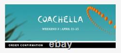 1 Coachella 2023 Weekend 2 Ticket Ga 3 Day Wristband 4/21 4/23