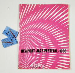 1966 Newport Jazz Festival Program Ticket Stubs Brubeck Simone Monk Fitzgerald+