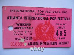 1969 ATLANTA POP FESTIVAL Original CONCERT TICKET STUB Led Zeppelin J. Joplin