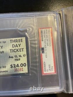 1969 AUTHENTIC WOODSTOCK 3 DAY FESTIVAL TICKET PSA 10 Tickets are Invest