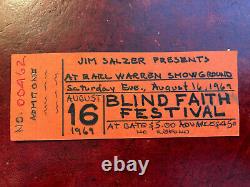 1969 BLIND FAITH FESTIVAL Artists Proof Concert Ticket Santa Barbara Fairgrounds