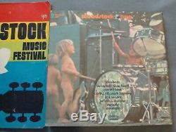 1969 WOODSTOCK Music Festival Magazine, 3 Concert Tickets & 2 Record Album Sets