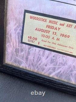 1969 Woodstock Authentic Unused One Day Globe Ticket for August 15 $8 Ticket