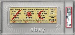 1969 Woodstock Music Art Fair FESTIVAL RARE -PSA Mint 9 3 Day $18 Advance Ticket