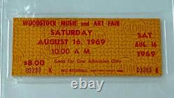 1969 Woodstock Music Festival Full? Unused $8 Ticket Gd Psa 9, Jimi Hendrix
