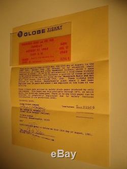 1969 Woodstock Music Festival Tickets Pristine! Genuine With Certificate Auth
