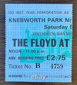 1975 Pink Floyd @ Knebworth Festival Concert Ticket Stub Wish You Were Here Tour