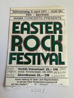 1977 AC/DC Black Sabbath EASTER ROCK FESTIVAL Concert Ticket Stub GERMANY