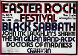 1977 AC/DC Black Sabbath EASTER ROCK FESTIVAL Concert Ticket Stub GERMANY