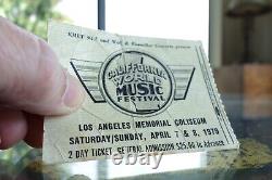 1979 California World Music Festival T-Shirt/ My Ticket! VAN HALEN /TED NUGENT
