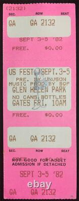1982 Us Festival 3 Day Ticket BGP Ramones Talking Heads Grateful Dead Tom Petty