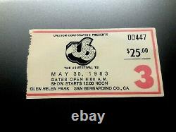 1983 US FESTIVAL DAVID BOWIE U2 PRETENDERS STEVIE NICKS Concert Ticket Stub