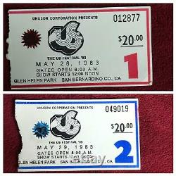 1983 US FESTIVAL Day 1 and Day 2 Concert Ticket Stubs Clash Van Halen INXS