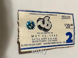 1983 US Festival Concert Memorabilia Hat, Ticket Stub, Wrist Band