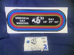 1983 Us Festival Metal Day Concert Ticket Stub Bumper Van Halen Motley Crue Ozzy