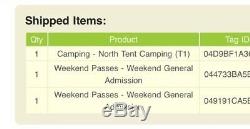 2 Firefly Music Festival 3-Day passes And North Camping Access