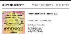 2 North Coast Music Festival 3-Day GA Tickets (Kaskade & Louis the Child) 9/3/21