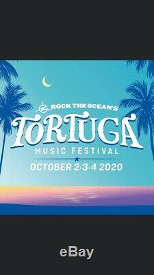 2 Wristbands/General Admission 2020 Tortuga Music Festival/3 Days