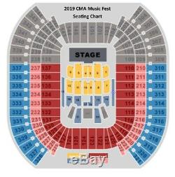 2019 CMA MUSIC FESTIVAL GOLD CIRCLE (2) TICKETS, Section 4 Row 11 -Great Seats