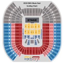 2019 Cma Music Festival Two Tickets Section 6 Row 15 Seats 5 & 6 Gold Circle