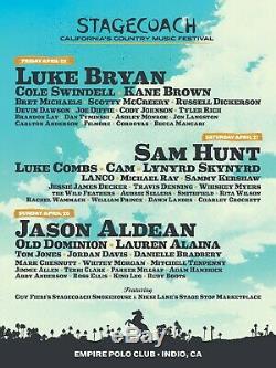 2019 Stagecoach Country Music Festival 3 Day GA Pass