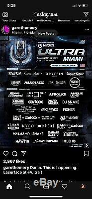 2X Ultra Music Festival Miami 2020 Single Day Wristband Sunday