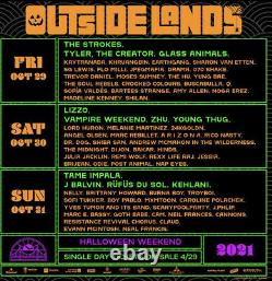 3-DAY PASS Outside Lands Music Festival Wristbands 2021 Ticket Passes 1