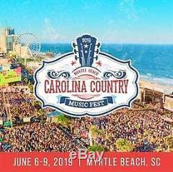 3 Tickets to Carolina Country Music Festival / CCMF / June 6-9, 2019