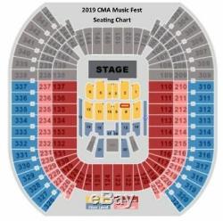 4 CMA Music Festival 4 Day Pass Lower Section 130 Seats 1-4 Nashville TN