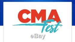 4 CMA Music Festival 4 Day Passes/Tickets, June 4-7, 2020, FLOOR Sec 8 Row 15