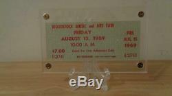 AUTHENTIC 1969 WOODSTOCK MUSIC & ART FESTIVAL FRIDAY TICKET very rare red print