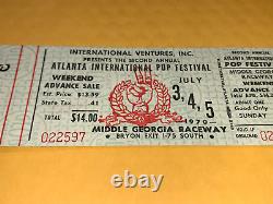 Atlanta International Pop Festival 1970 Original Concert Ticket Jimi Hendrix USA