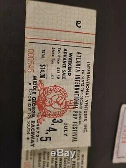 Atlanta International Pop Festival Tickets July 3, 4, 5, 1970 & Pass Out Check