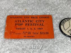 Atlantic City Pop Festival 1969 Ticket Pinback Button Pin Janis Joplin Woodstock