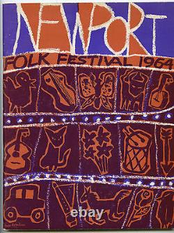 BOB DYLAN Joan Baez Original 1964 Newport Folk Festival Concert Ticket Stub