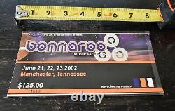 BONNAROO Music Festival 2002 Concert Ticket Stub INAUGURAL YEAR Very Rare