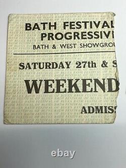 Bath Festival 1970 Weekend Ticket Led Zeppelin, Pink Floyd, Frank Zappa