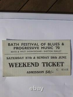 Bath Festival Of Blues & Progressive Music 1970. Unused Entry Ticket, Pink Floyd