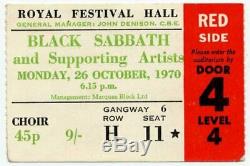 Black Sabbath Emerson Lake & Palmer Royal Festival Hall, London 26/10/70 Ticket