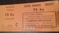 CHRISTOPHE+1966+1967+Sheila+Johnny Hallyday+Ticket de concert+Festival Teenagers