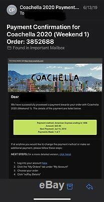 Coachella Weekend 1 Music Festival 3-DAY GA Tickets 2020, 100% Legit