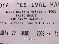David Bowie Ticket Original Meltdown 2002 Royal Festival Hall London 2002 #1