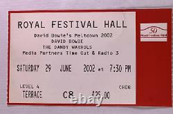 David Bowie Ticket Original Meltdown 2002 Royal Festival Hall London 2002 #2