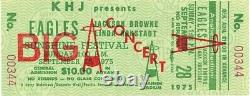 EAGLES JACKSON BROWNE LINDA RONSTADT 1975 UNUSED SUNSHINE FESTIVAL TICKET No. 1