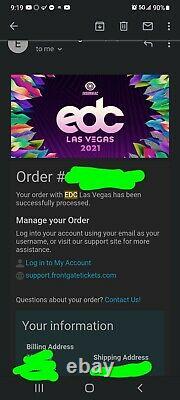 EDC Electric Daisy Carnival Music Festival 3 Day GA Pass 2021 Las Vegas