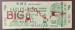 Eagles & Jackson Browne 1975 Unused Concert Ticket Sunshine Festival Anaheim