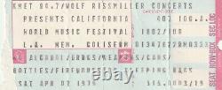 Ephemera California World Music Festival Ticket Stub, 1979, L. A. Mem. Coliseum