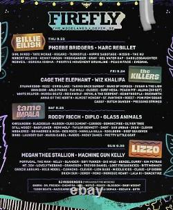 Firefly Music Festival Tickets 2021- Saturday And Sunday