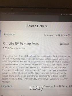 Hangtown Music Festival 10/25-10/28 On-Site RV Camping With Hookups Pass