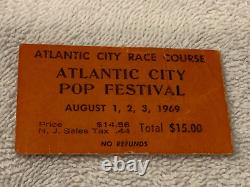JANIS JOPLIN JEFFERSON AIRPLANE 1969 ATLANTIC CITY POP FESTIVAL TICKET Woodstock